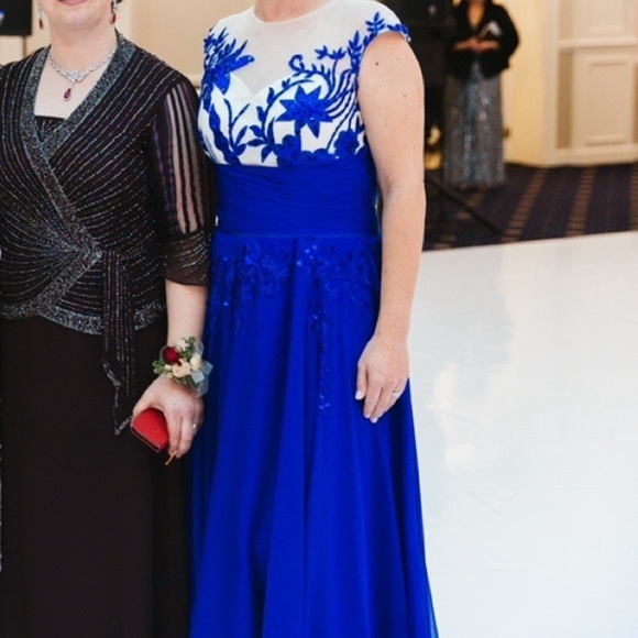 Prom,Wedding Guest ,Dress ,Royal Blue,Lace Overlay,Size 4 - Picture 1 of 9